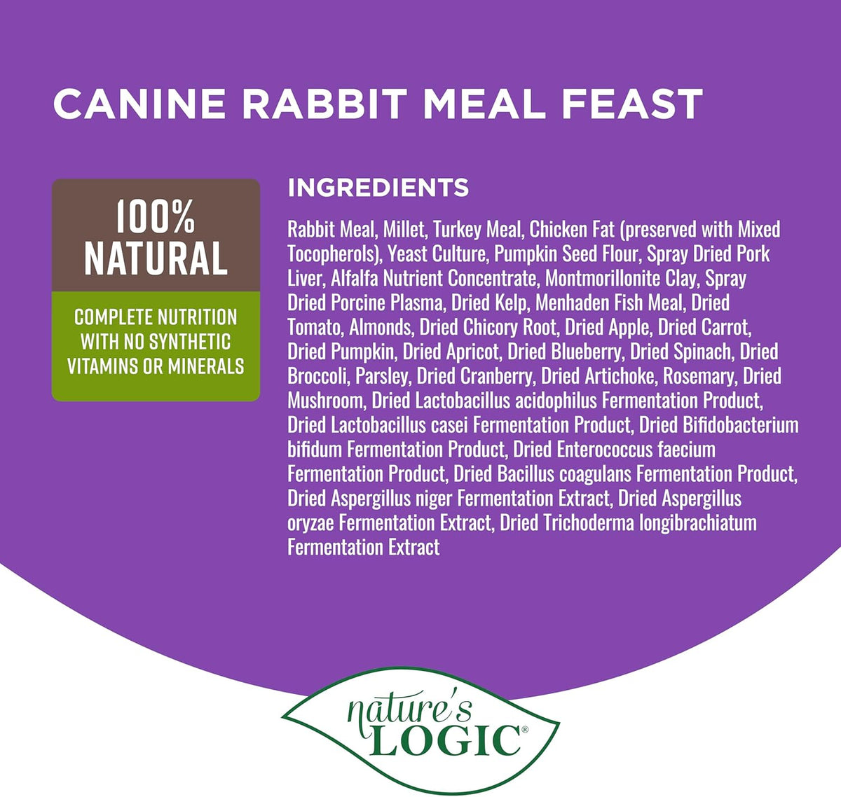 Nature&#39;s Logic Canine Rabbit Meal Feast Dog Food