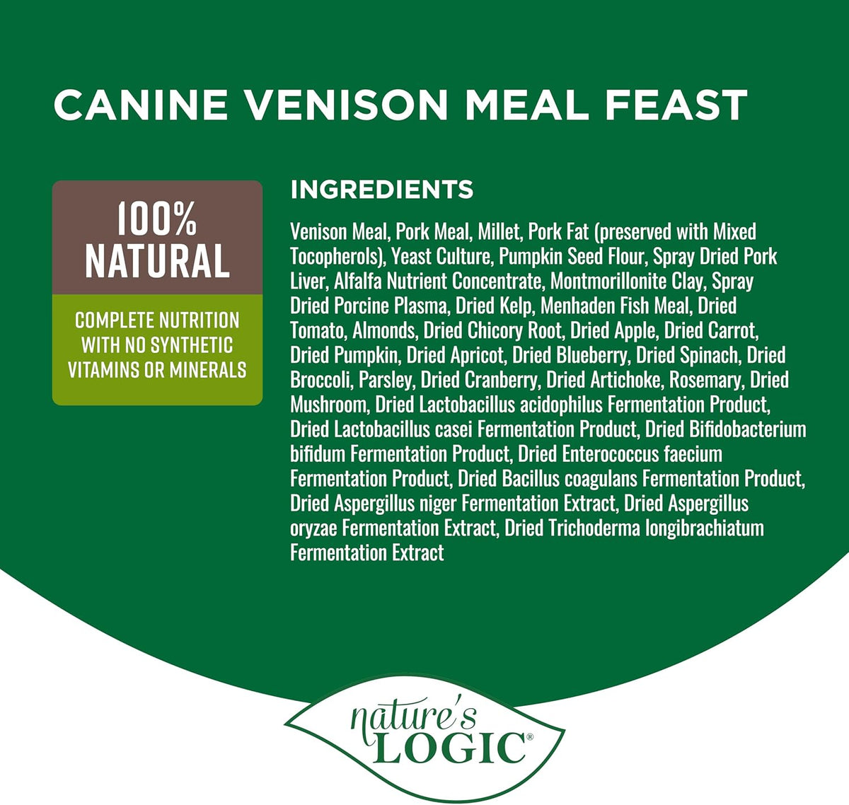 Nature&#39;s Logic Canine Venison Meal Feast Dog Food