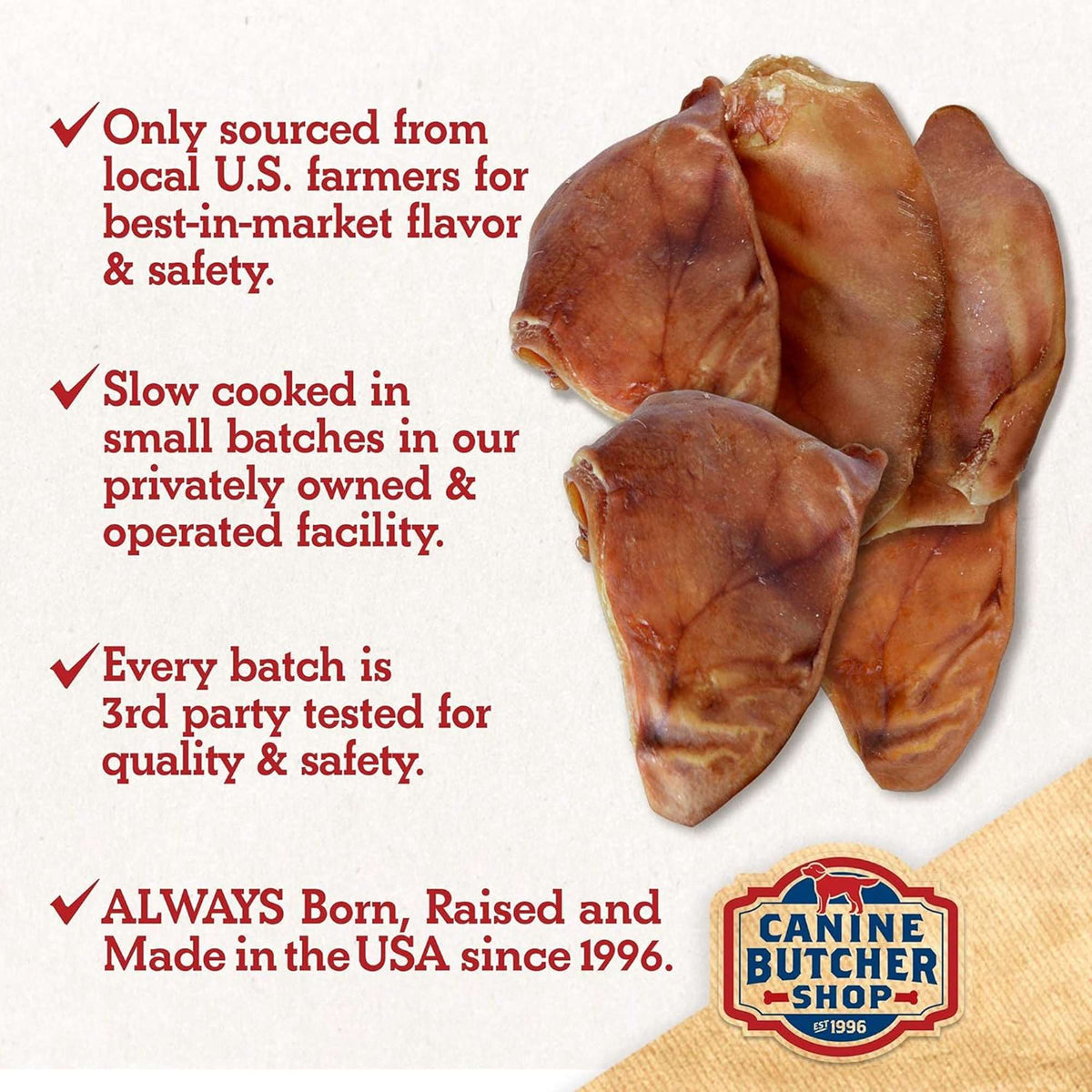 Canine Butcher Shop USDA Pig Ear Dog Chew