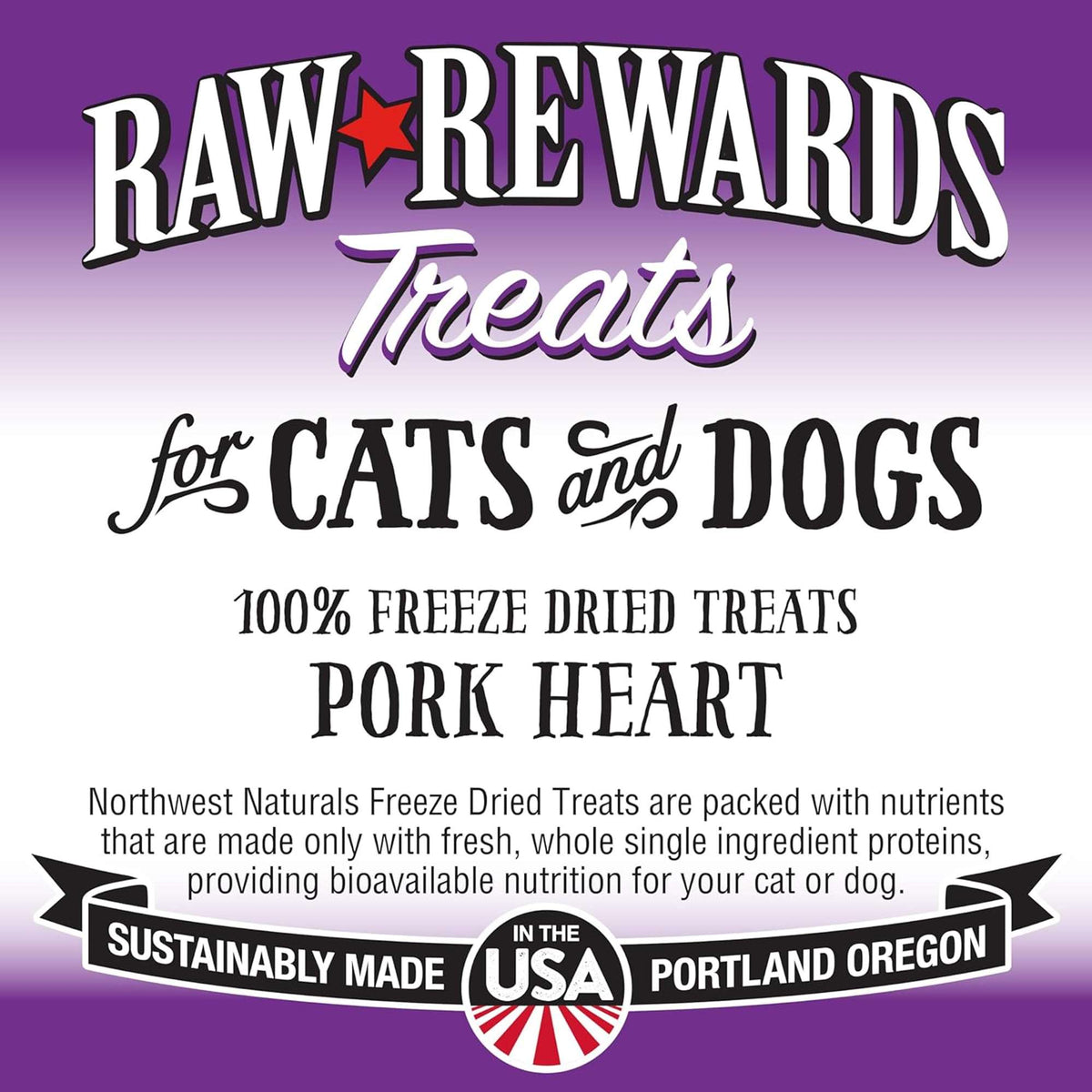 Northwest Naturals Raw Rewards Freeze-Dried Pork Hearts Dog &amp; Cat Treats