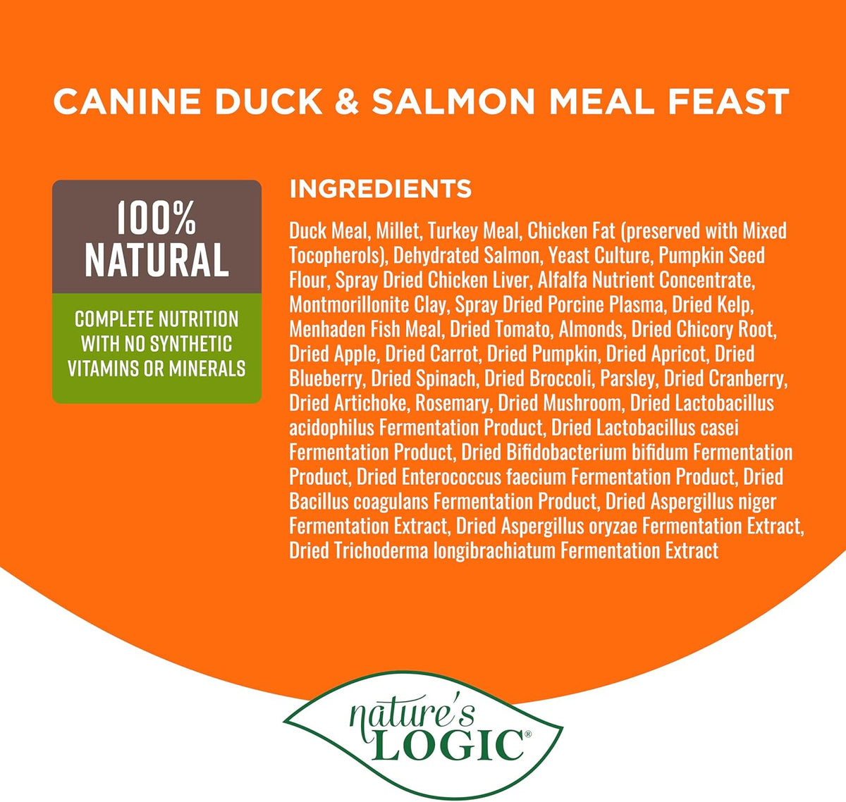 Nature&#39;s Logic Canine Duck &amp; Salmon Meal Feast Dog Food