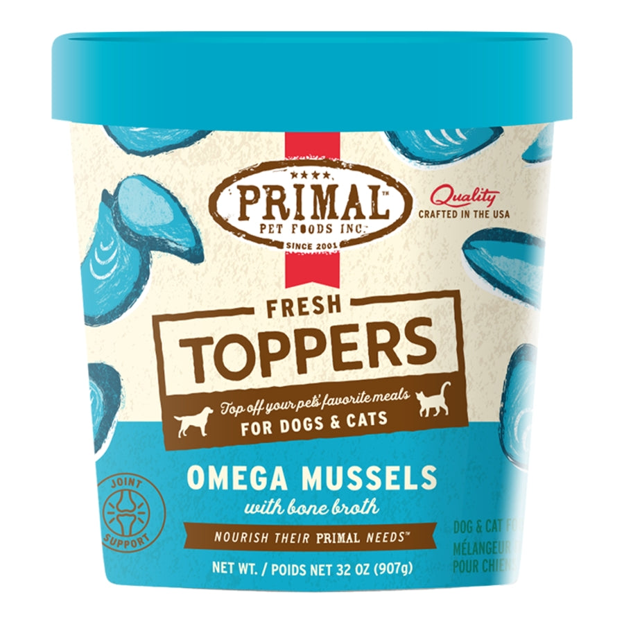 Primal Frozen Fresh Toppers Omega Mussels for Dogs &amp; Cats