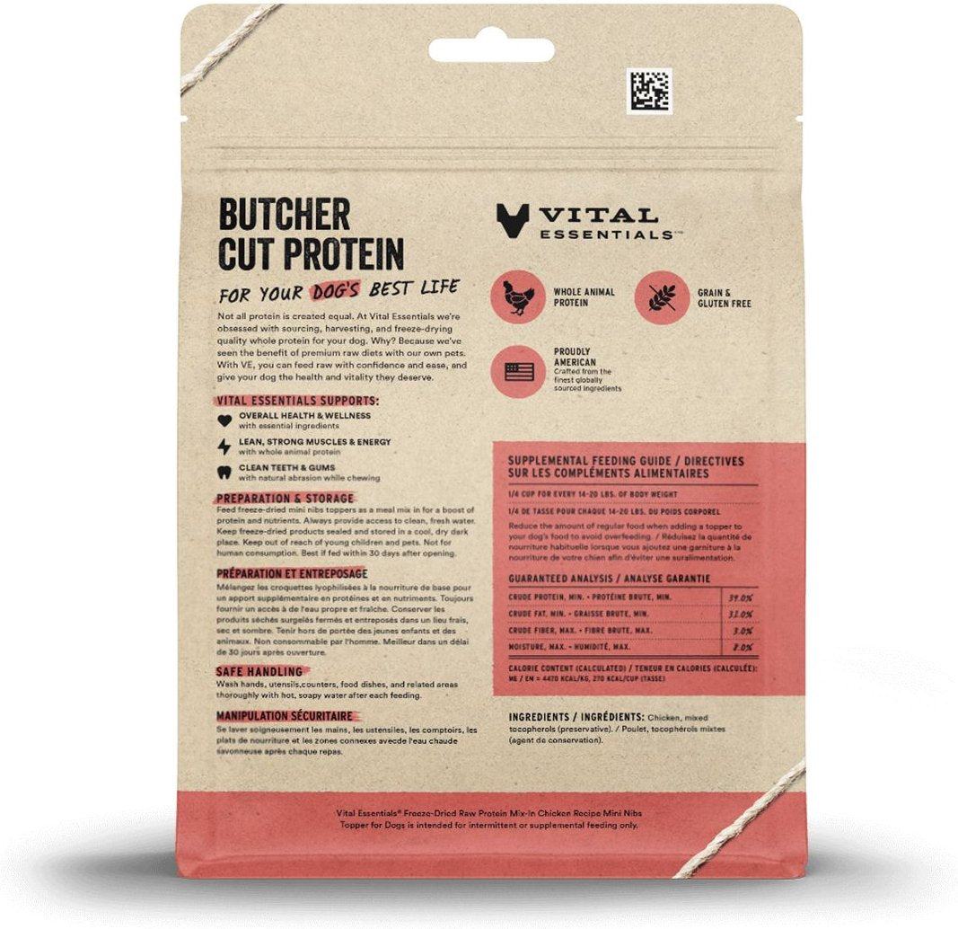 Vital Essentials Freeze-Dried Protein Mix-In Chicken Dog Meal Topper
