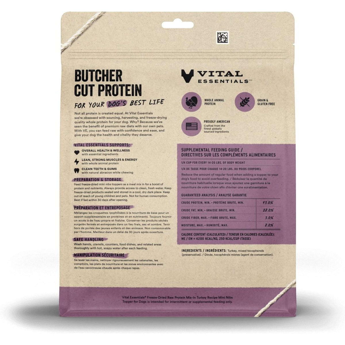 Vital Essentials Freeze-Dried Raw Protein Mix-In Turkey Dog Meal Topper