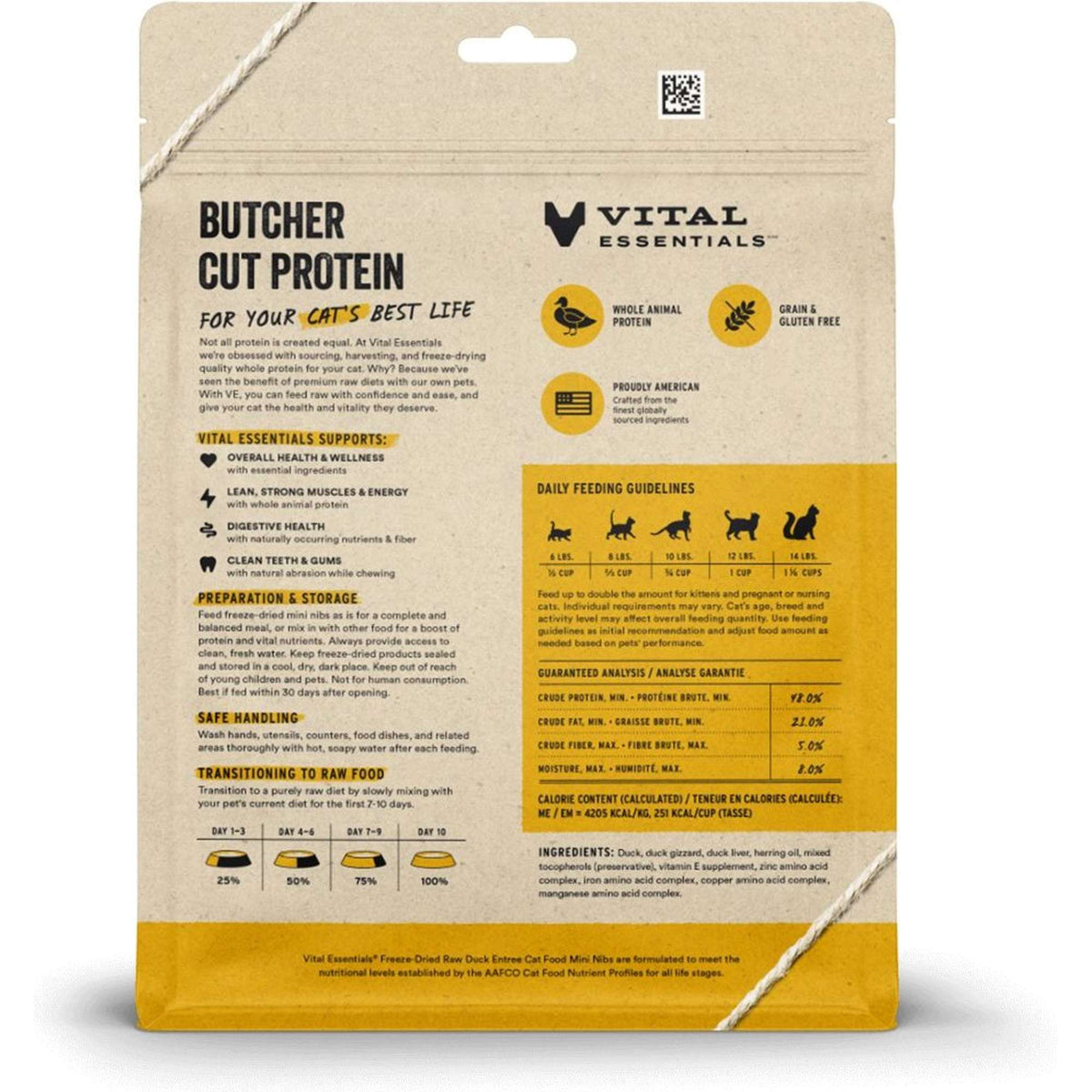 Vital Essentials Freeze-Dried Raw Duck Cat Food
