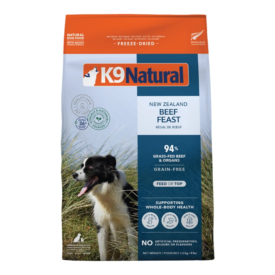 K9 Natural Freeze-Dried Beef Feast Topper or Dog Food