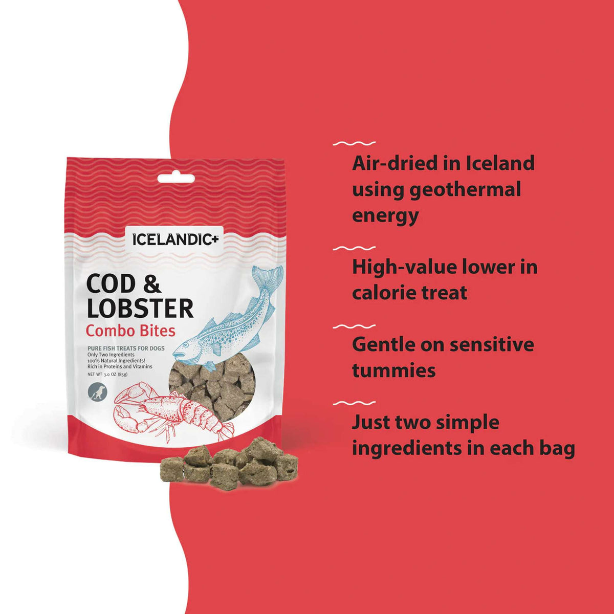Icelandic+ Combo Bites Cod &amp; Lobster Dog Treats