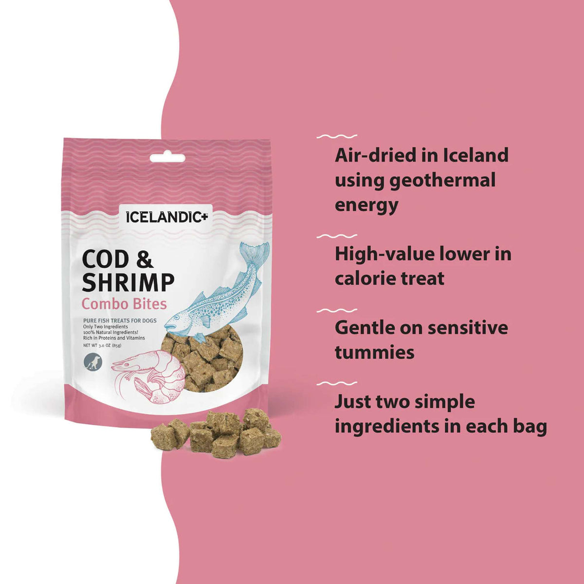 Icelandic+ Combo Bites Cod &amp; Shrimp Dog Treats