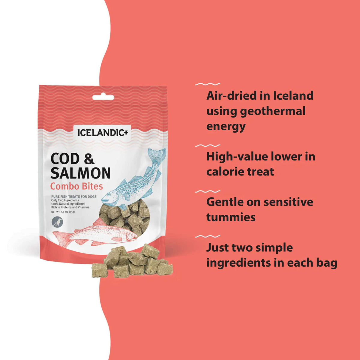 Icelandic+ Combo Bites Cod &amp; Salmon Dog Treats