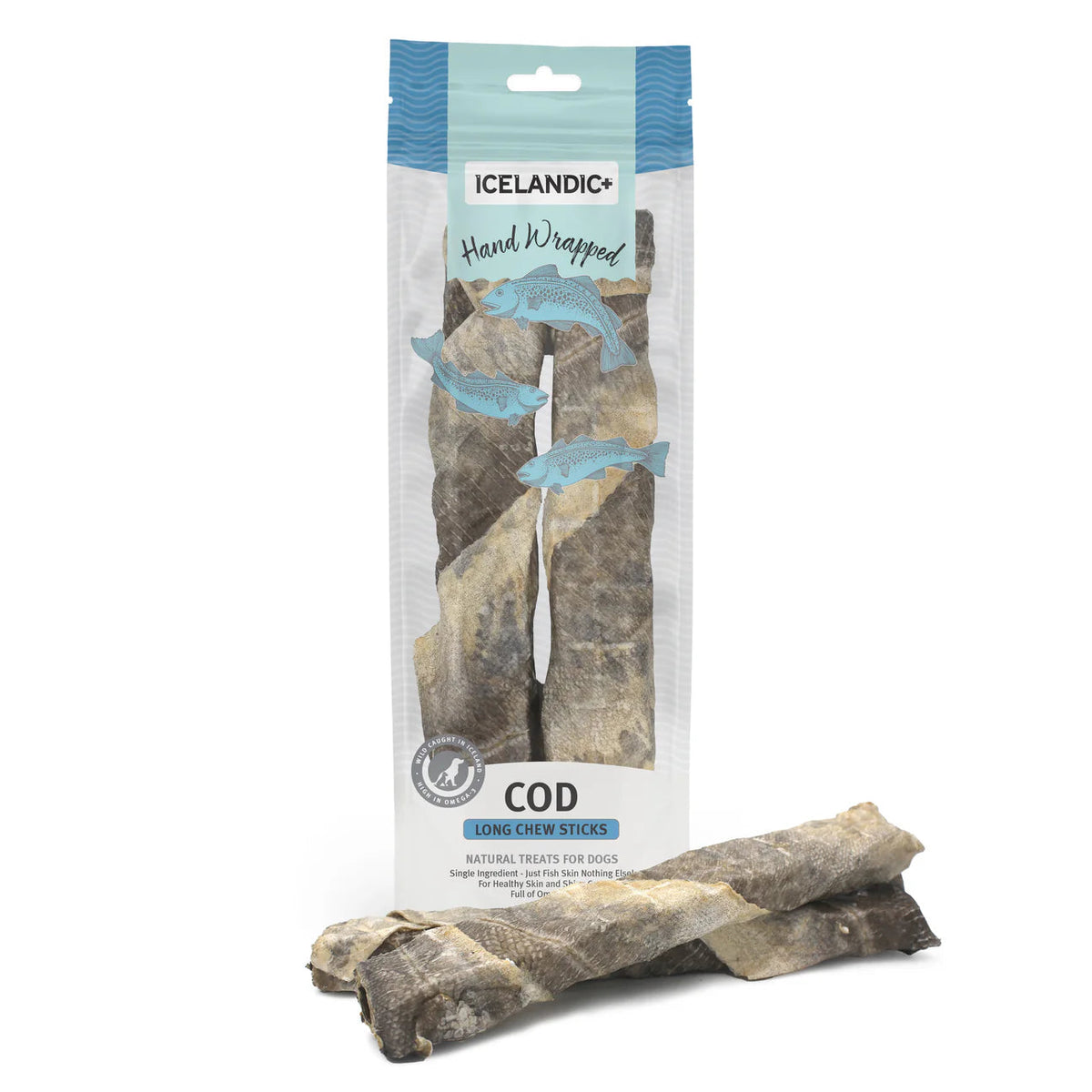 Icelandic+ Hand Wrapped Cod Skin Sticks Dog Chews