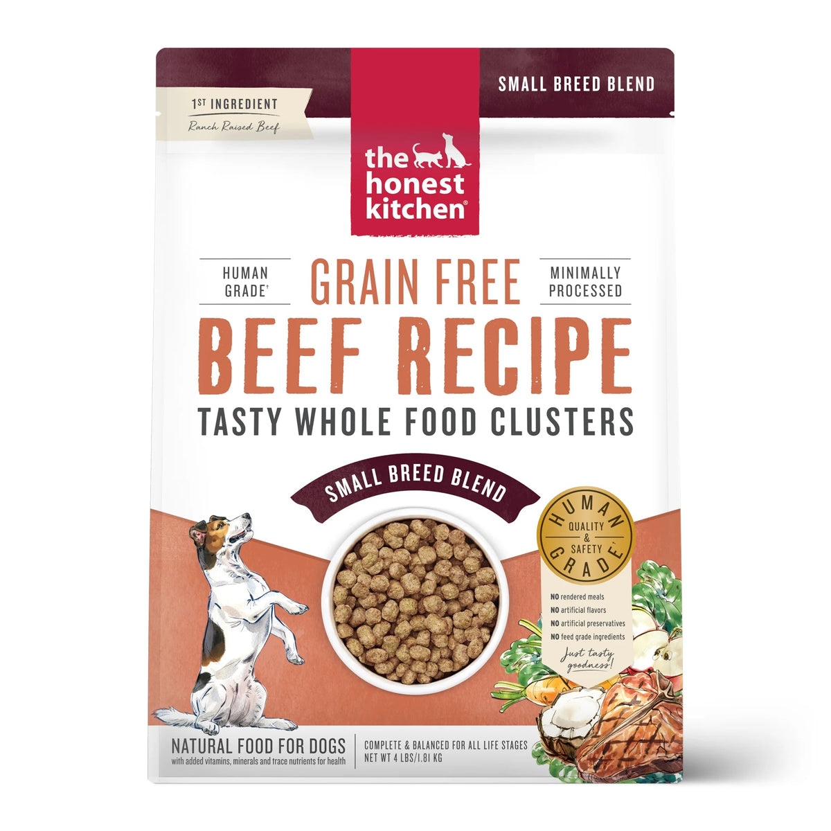 The Honest Kitchen Small Breed Grain Free Beef Clusters Dog Food