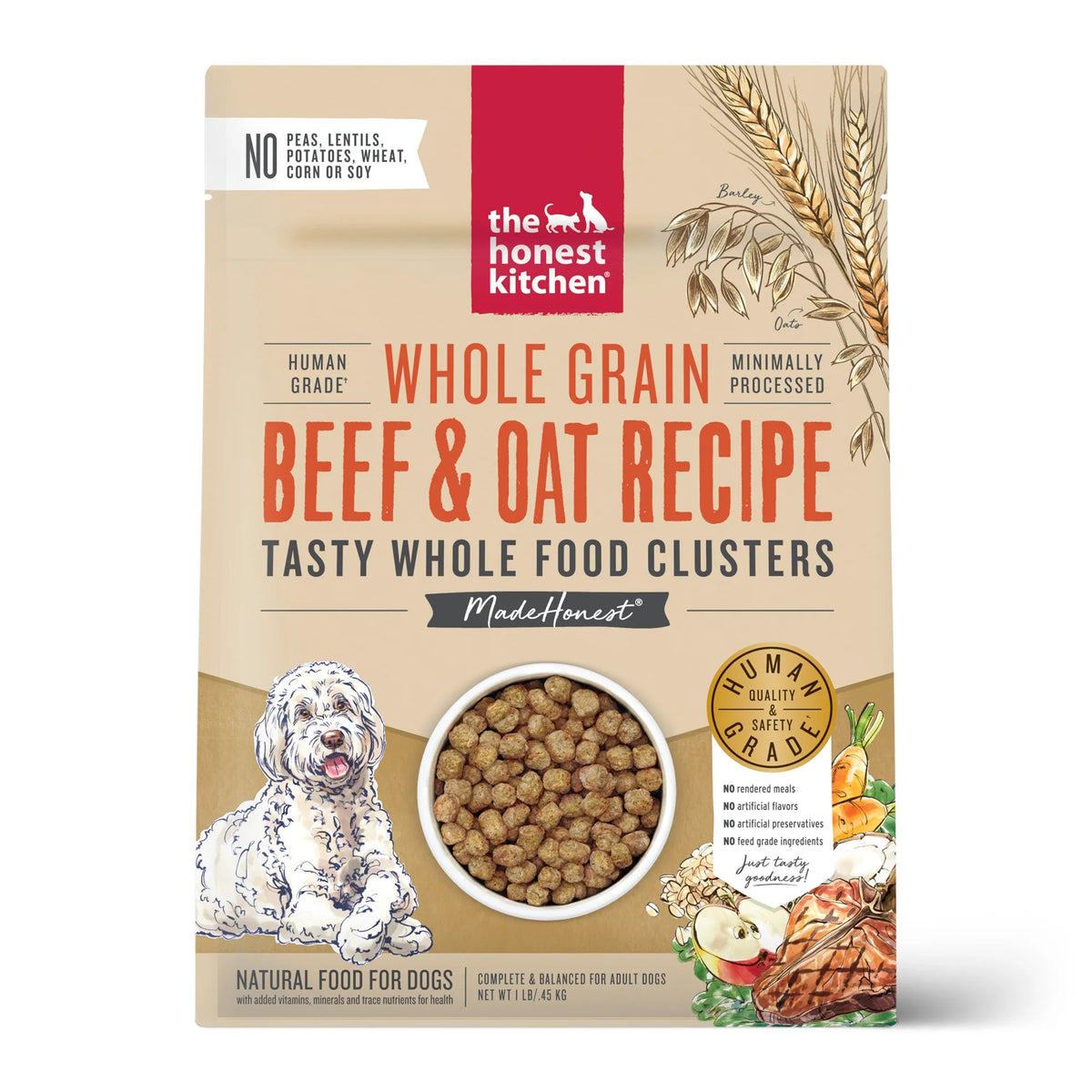 The Honest Kitchen Whole Grain Beef &amp; Oat Clusters Dog Food