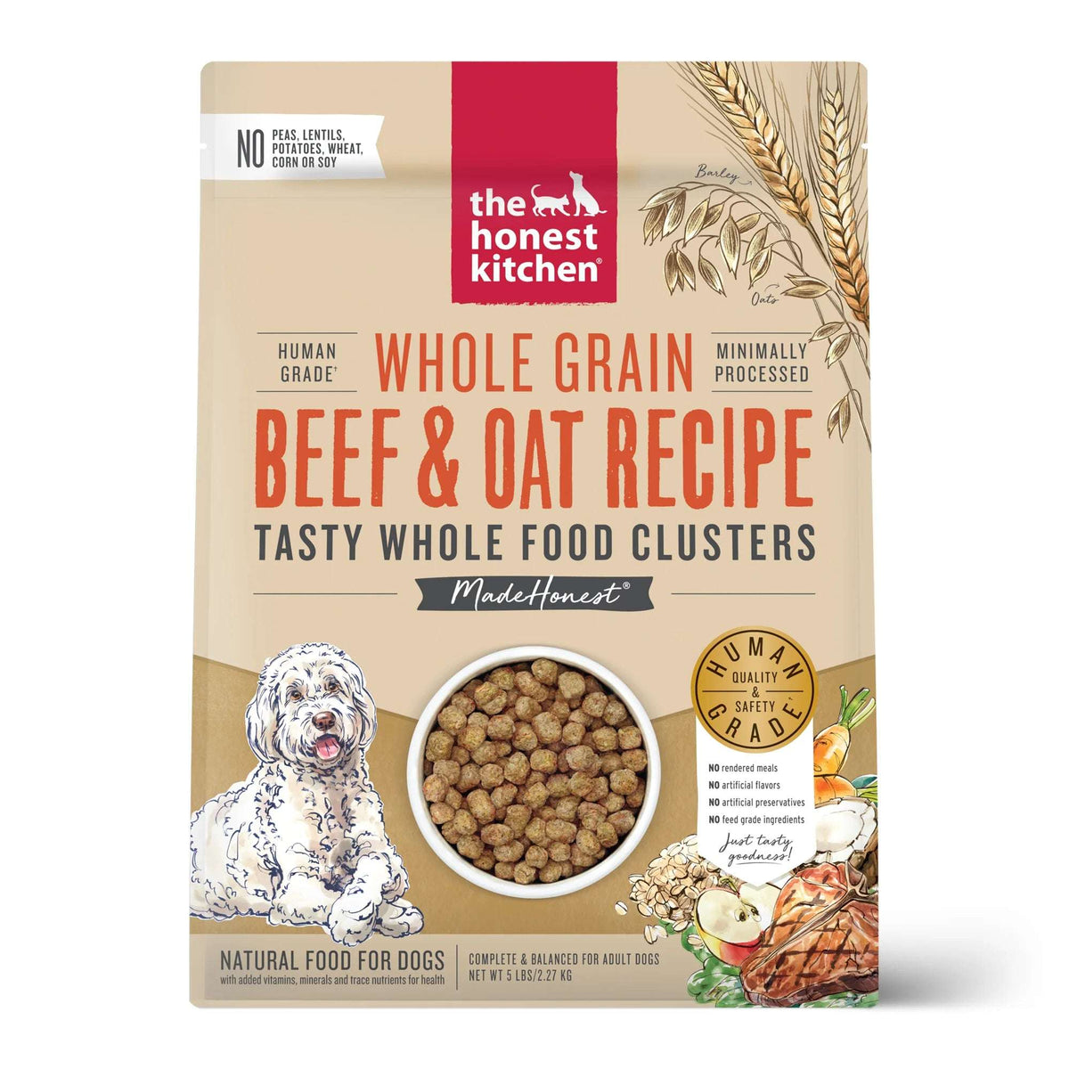 The Honest Kitchen Whole Grain Beef &amp; Oat Clusters Dog Food
