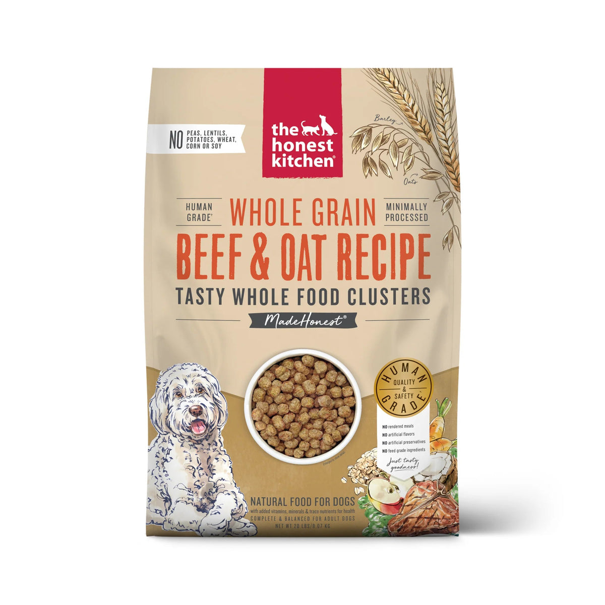 The Honest Kitchen Whole Grain Beef &amp; Oat Clusters Dog Food