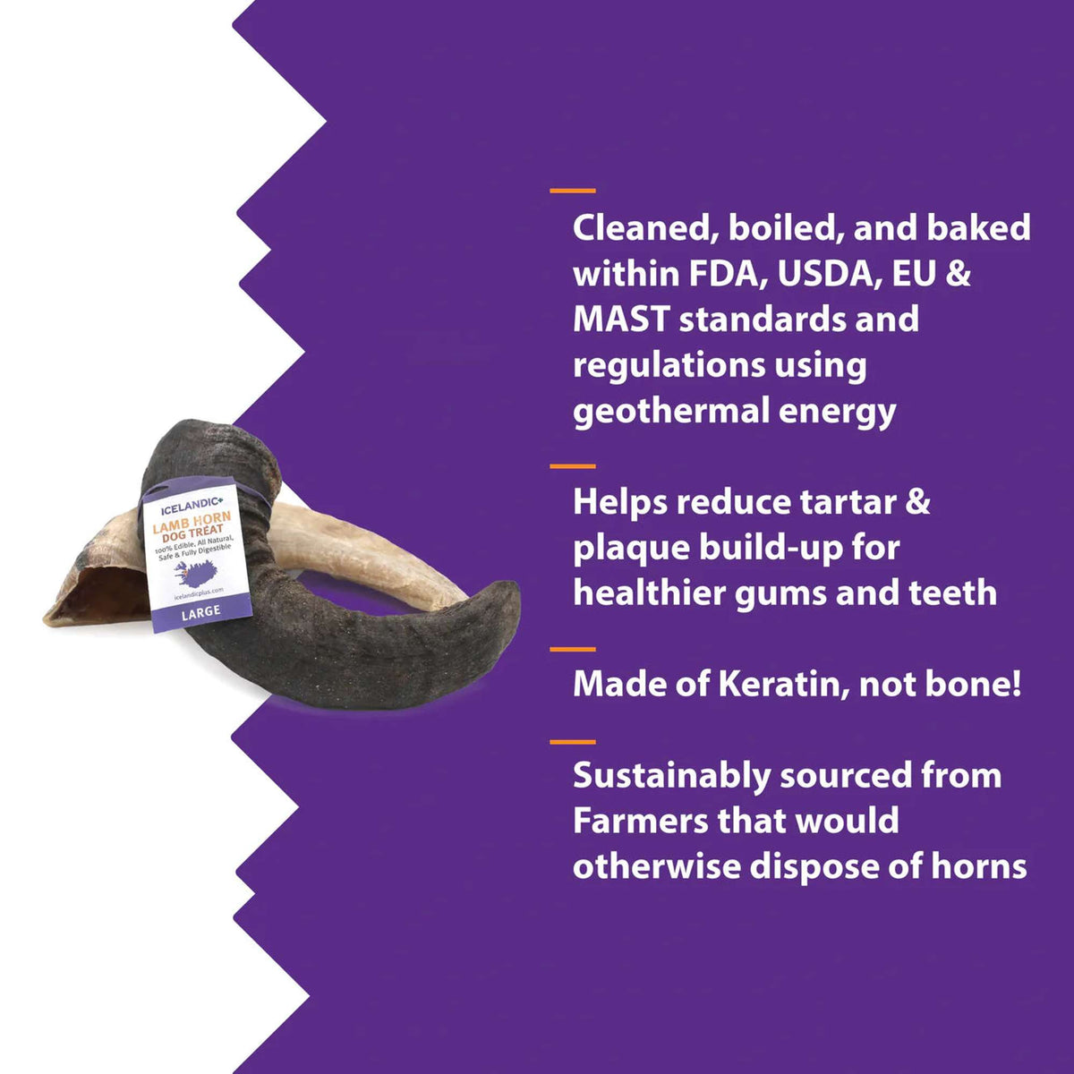 Icelandic+ Lamb Horn Dog Chew