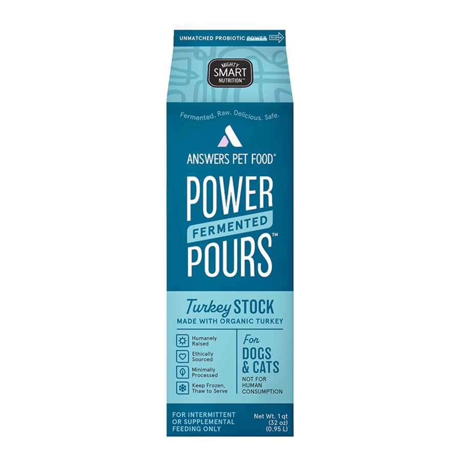 Answers Power Fermented Pours Frozen Turkey Stock for Dogs &amp; Cats