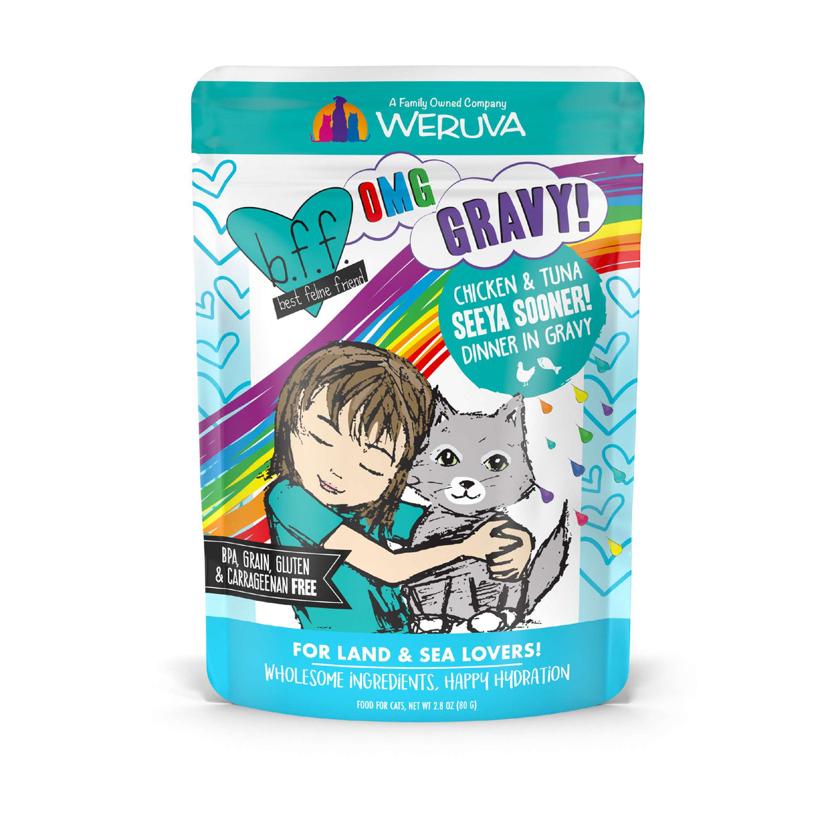 BFF OMG Gravy! Seeya Sooner! Chicken &amp; Tuna Cat Food Pouch