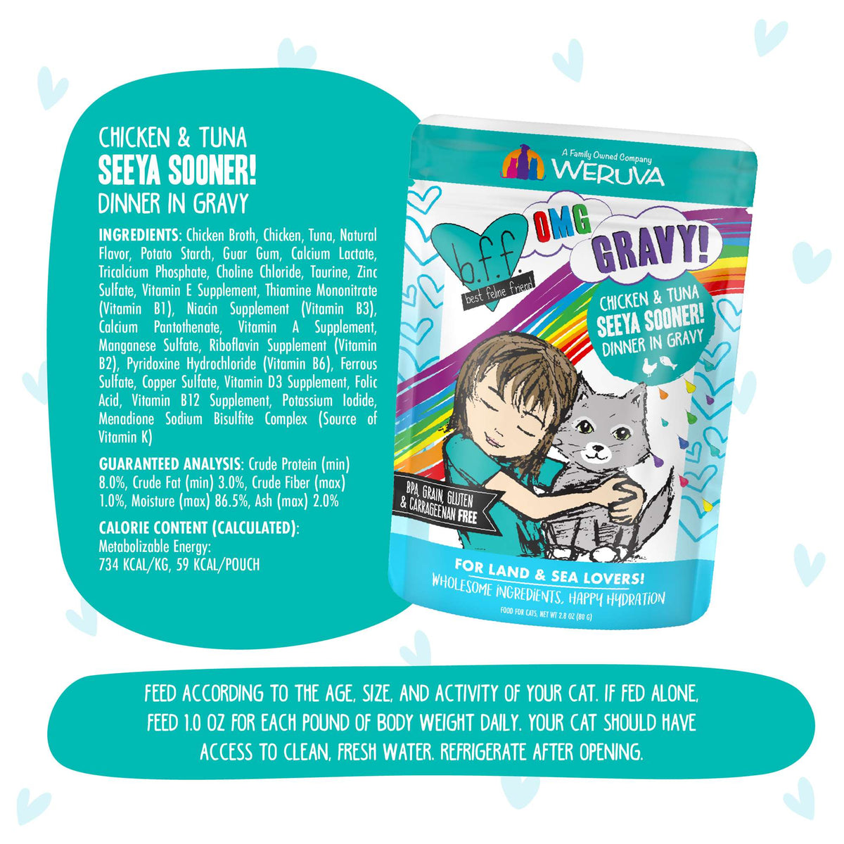 BFF OMG Gravy! Seeya Sooner! Chicken &amp; Tuna Cat Food Pouch