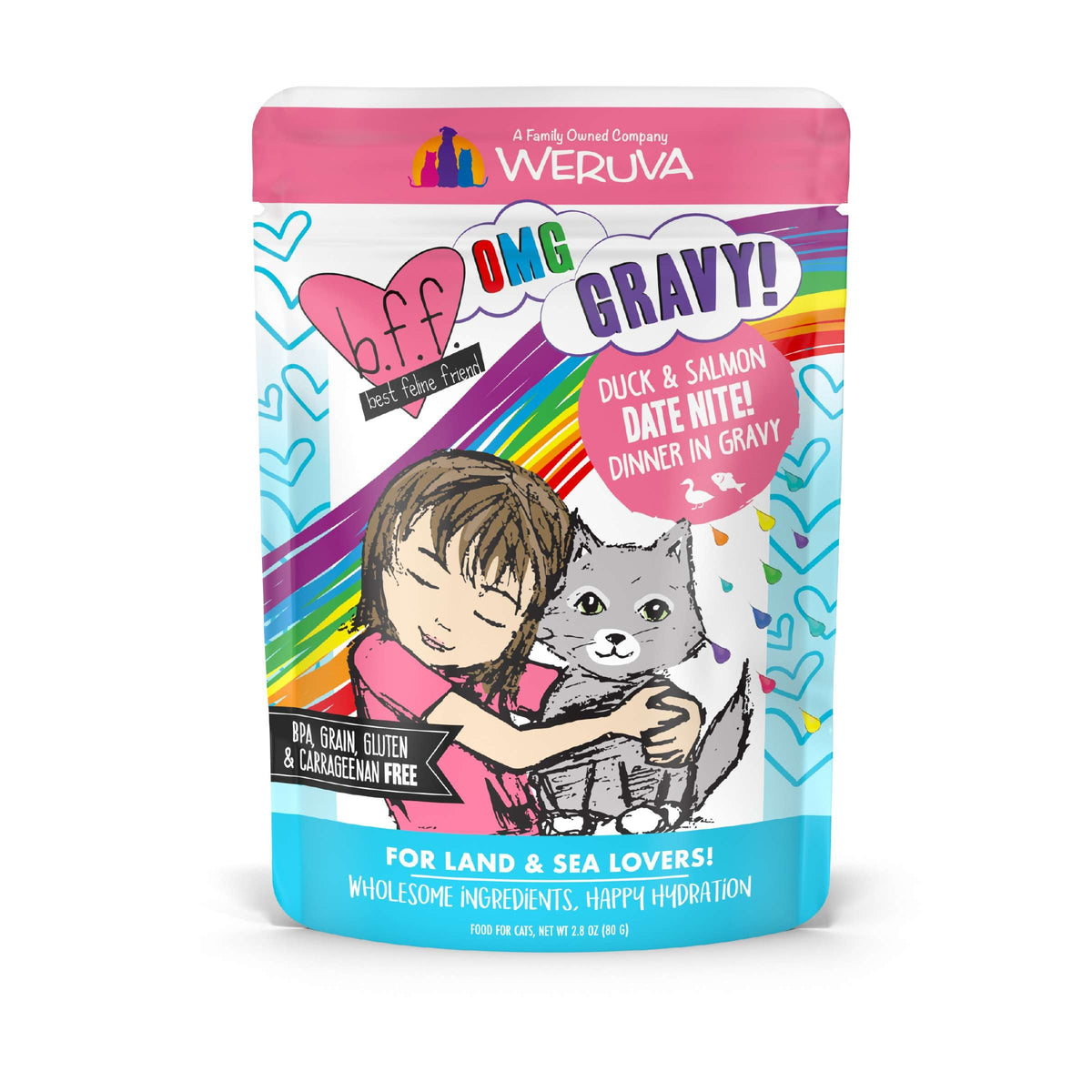 BFF OMG Gravy! Date Nite! Duck &amp; Salmon Cat Food Pouch