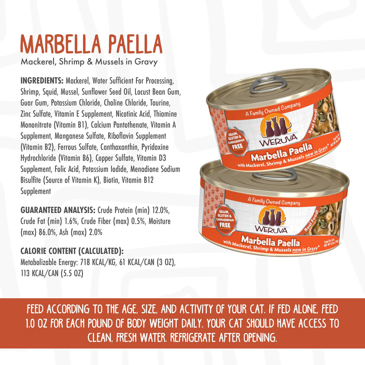 Weruva Marbella Paella with Mackerel, Shrimp &amp; Mussels Canned Cat Food