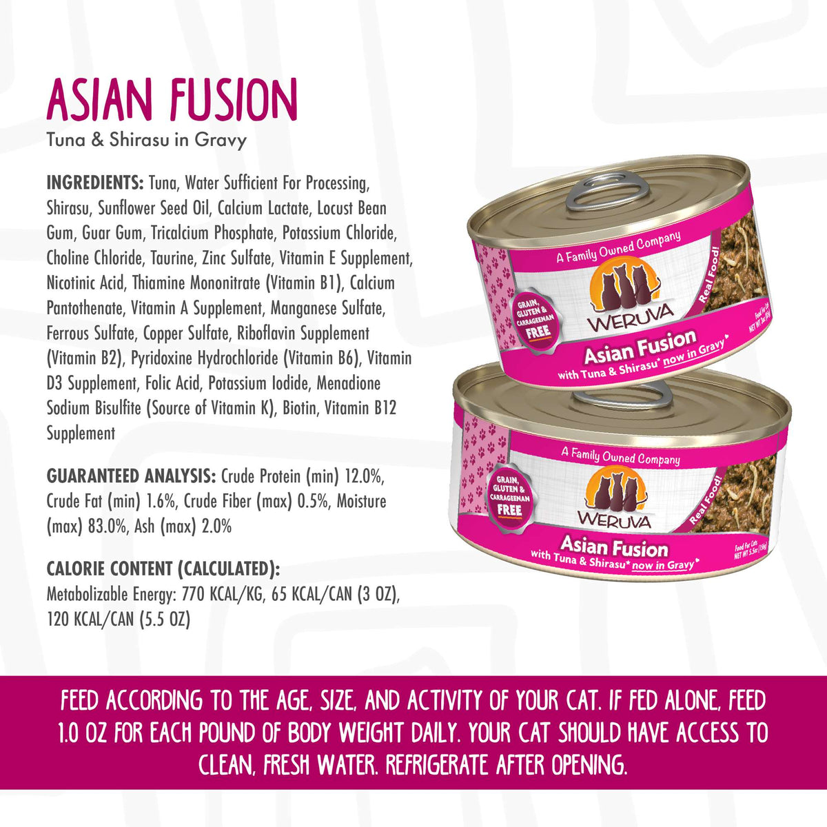 Weruva Asian Fusion Tuna &amp; Shirasu Canned Cat Food