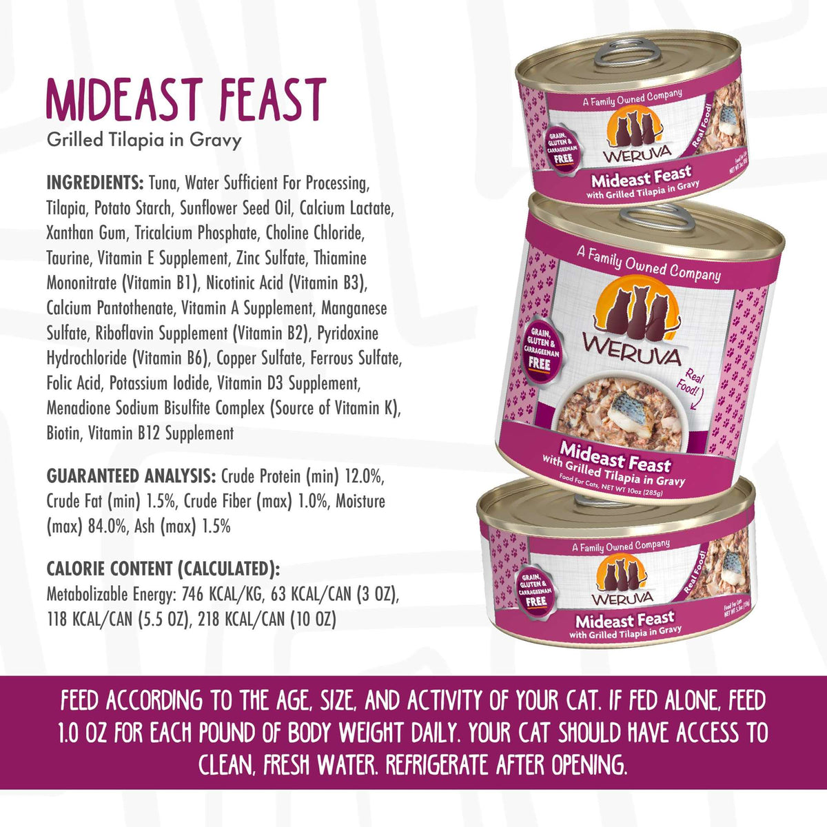 Weruva Mideast Feast with Grilled Tilapia Canned Cat Food