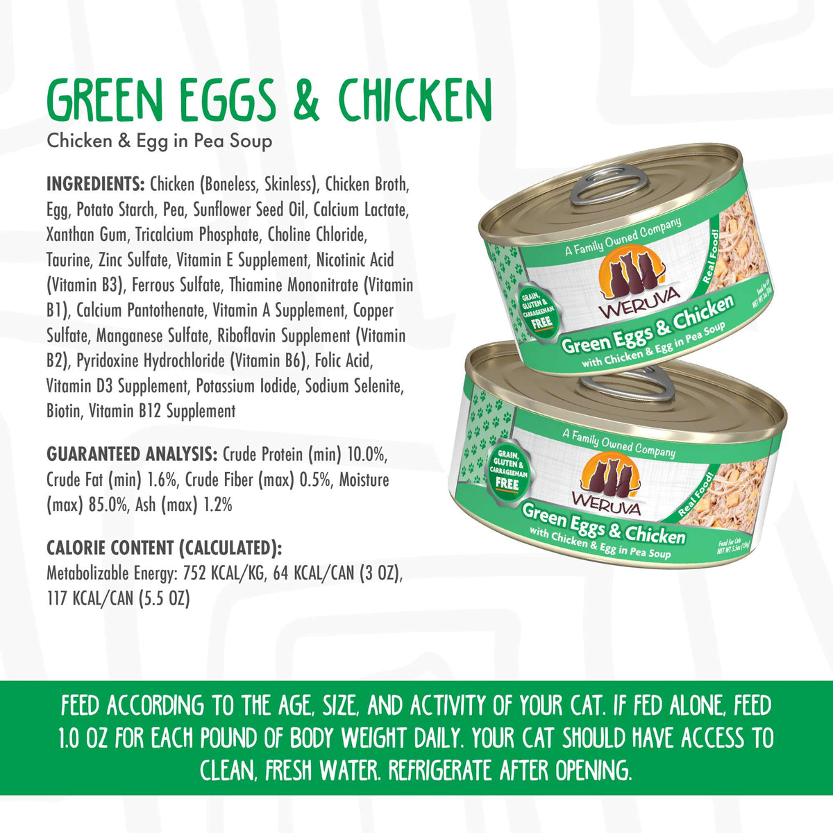 Weruva Green Eggs &amp; Chicken with Chicken &amp; Egg in Pea Soup Canned Cat Food
