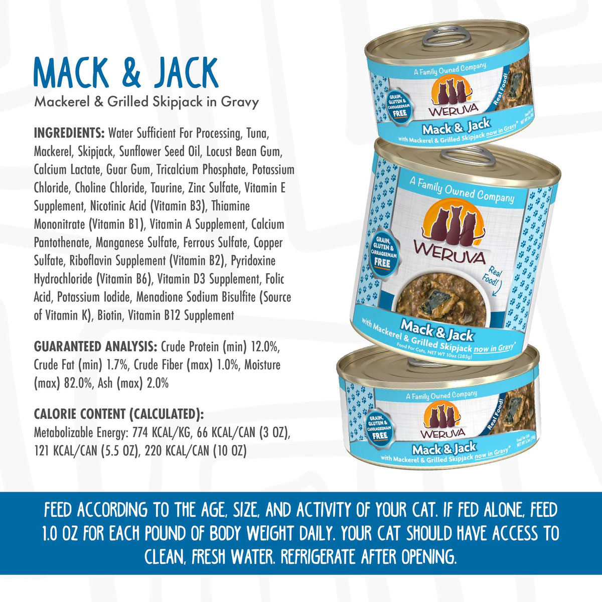 Weruva Mack &amp; Jack Mackerel &amp; Grilled Skipjack Canned Cat Food