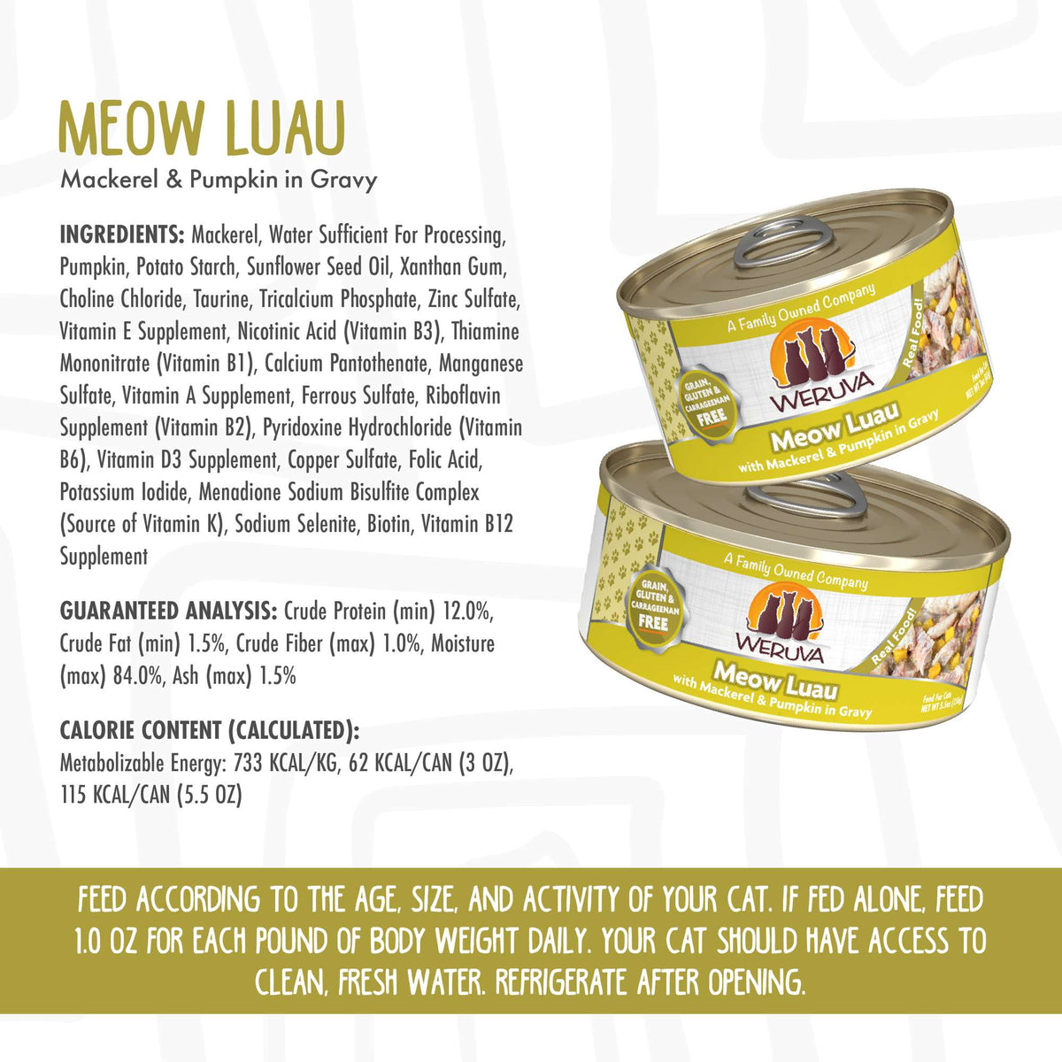 Weruva Meow Luau with Mackerel &amp; Pumpkin Canned Cat Food