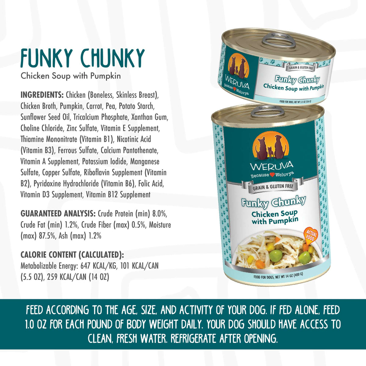 Weruva Funky Chunky Chicken Soup with Pumpkin Canned Dog Food