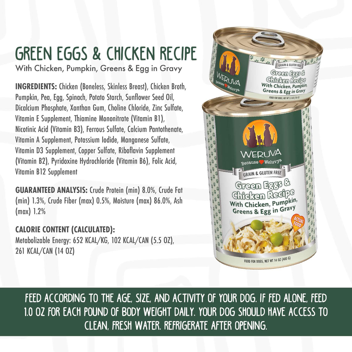 Weruva Green Eggs &amp; Chicken with Chicken, Eggs &amp; Greens Canned Dog Food