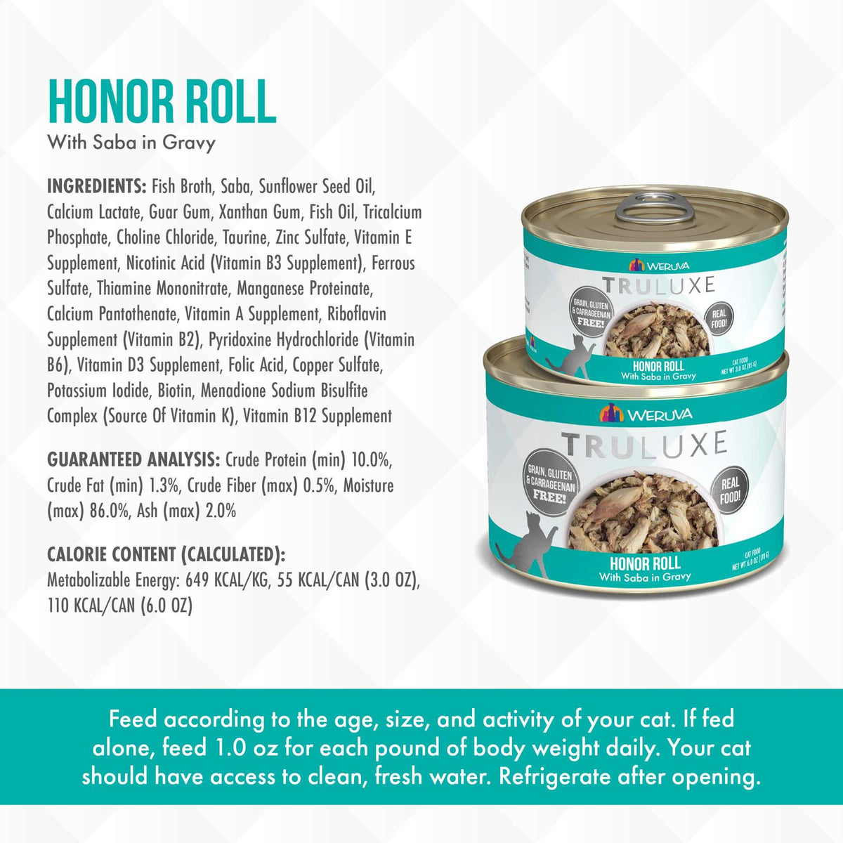 TruLuxe Honor Roll Saba in Gravy Canned Cat Food