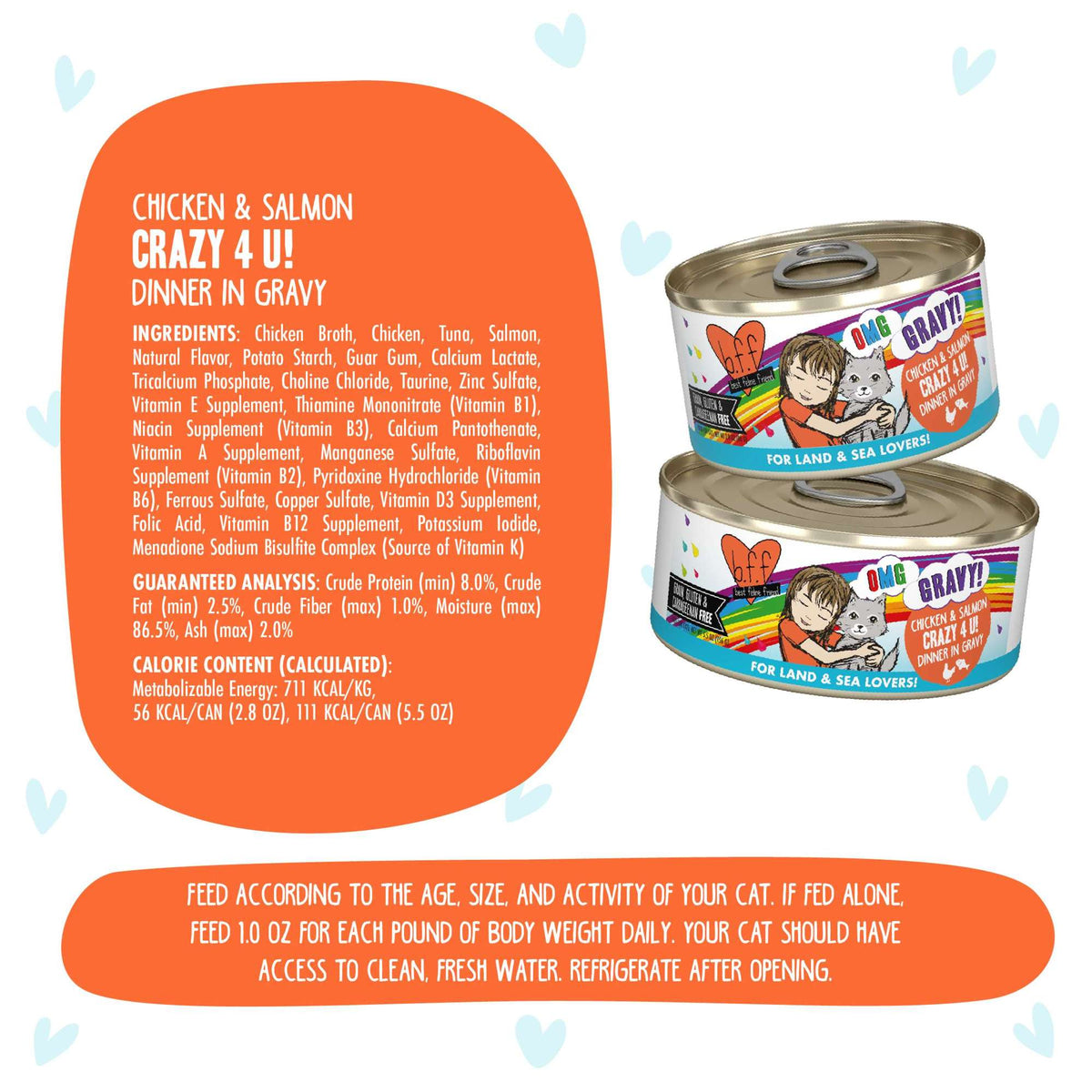 BFF OMG Gravy! Crazy 4 U! Chicken &amp; Salmon Canned Cat Food