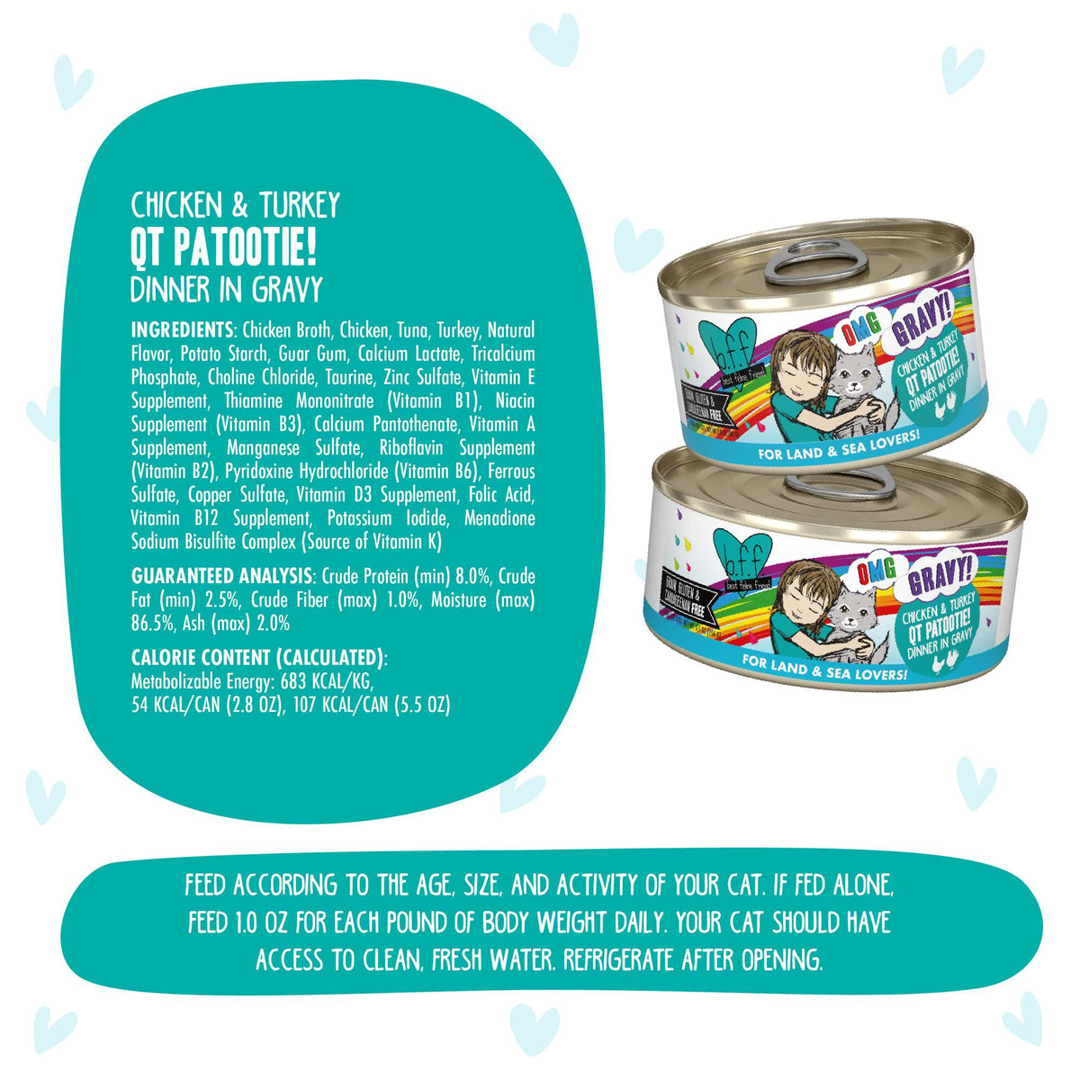 BFF OMG Gravy! QT Patootie! Chicken &amp; Turkey Canned Cat Food