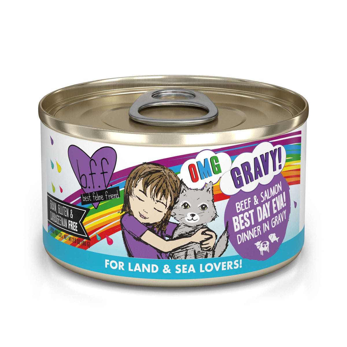 BFF OMG Gravy! Best Day Eva! Beef &amp; Salmon Canned Cat Food