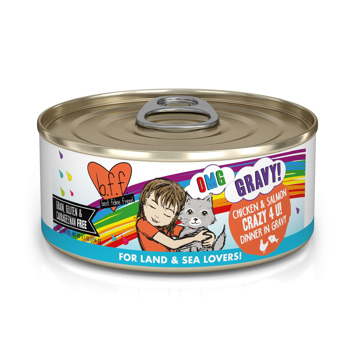 BFF OMG Gravy! Crazy 4 U! Chicken &amp; Salmon Canned Cat Food