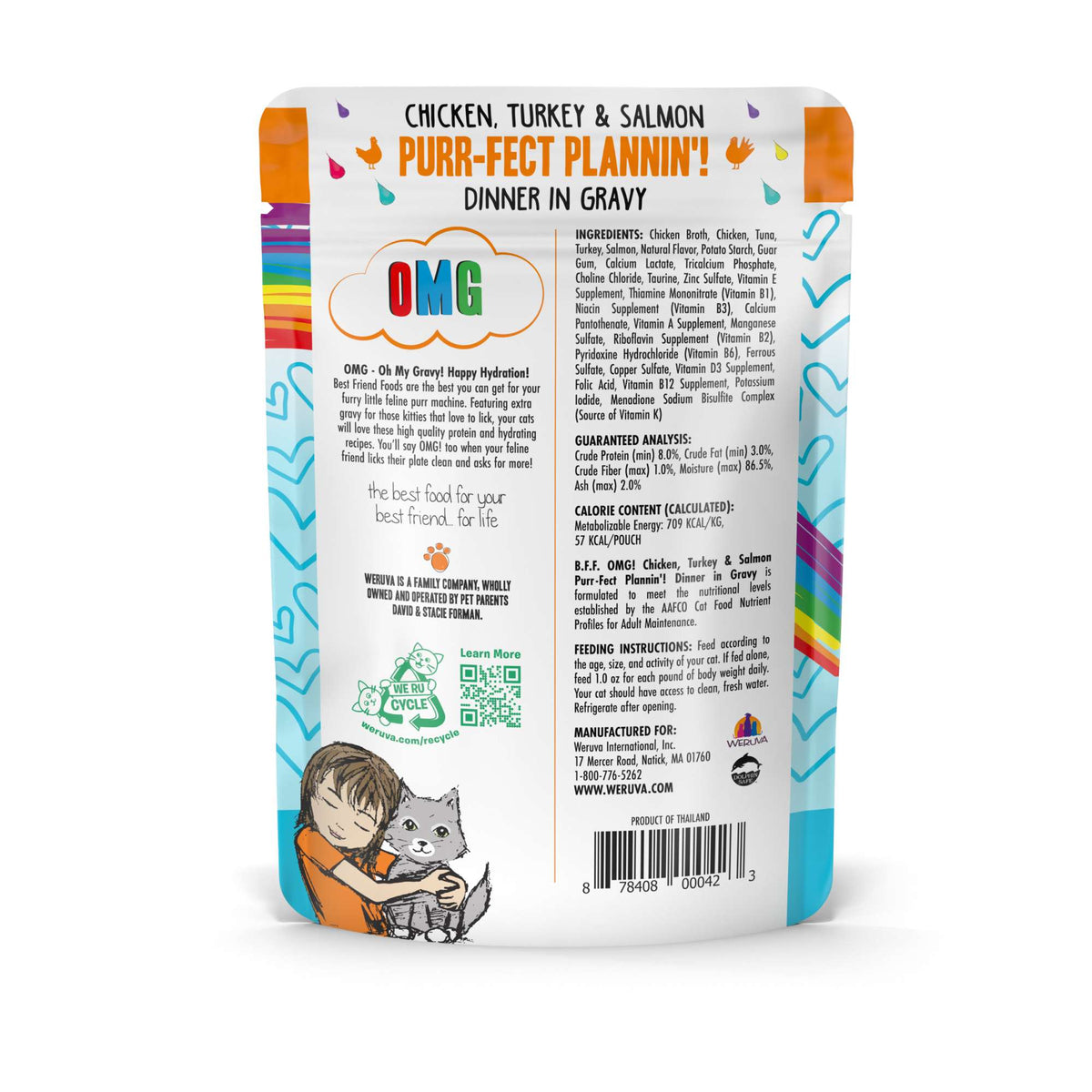 BFF OMG Gravy! Purr-fe Count Plannin&#39; Chicken, Turkey &amp; Salmon Cat Food Pouch