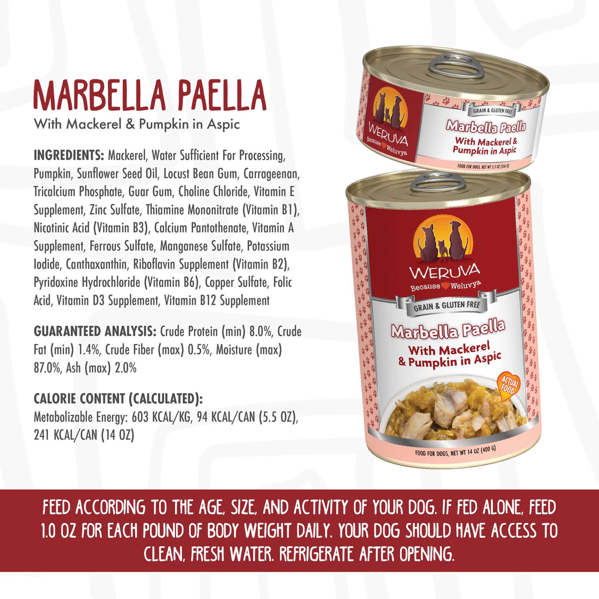 Weruva Marbella Paella with Mackerel &amp; Pumpkin in Aspic Canned Dog Food