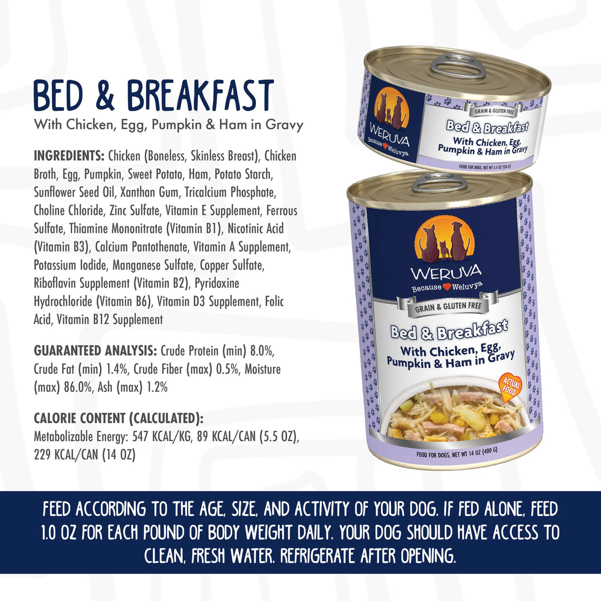 Weruva Bed &amp; Breakfast Chicken, Egg &amp; Pumpkin Canned Dog Food