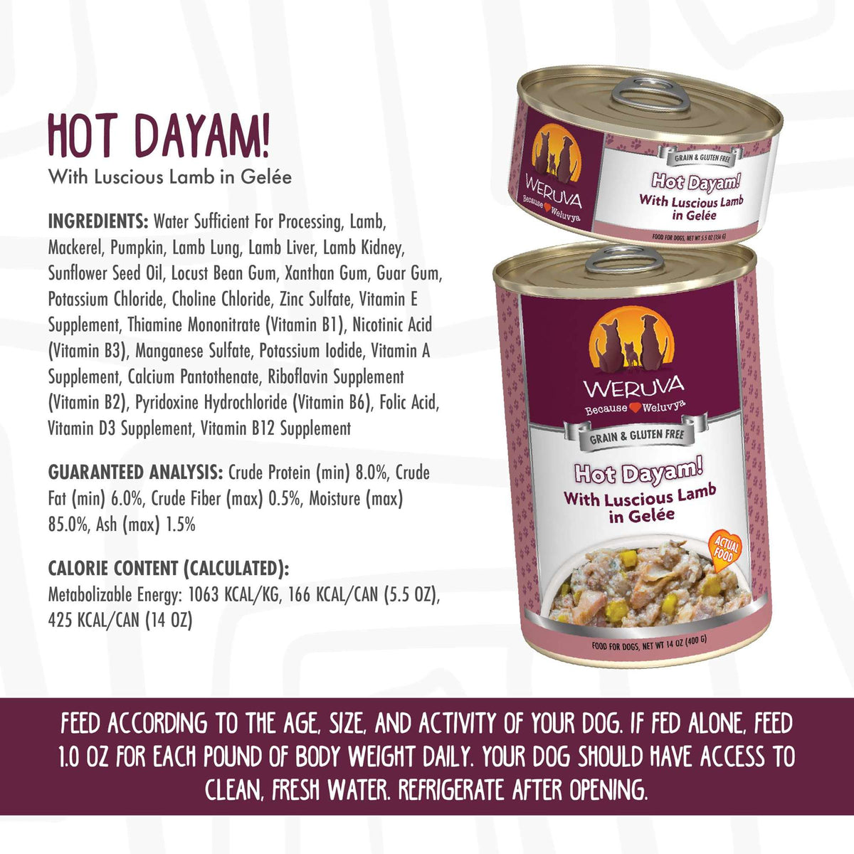 Weruva Hot Dayam! with Luscious Lamb in Gelée Canned Dog Food