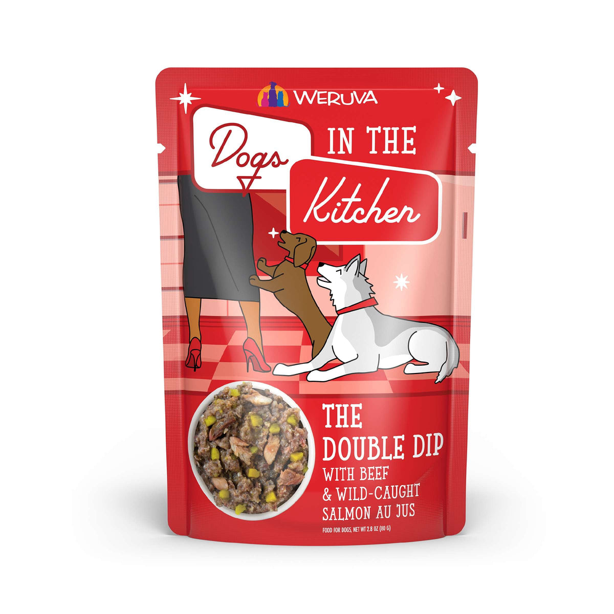 Dogs In The Kitchen The Double Dip Beef &amp; Wild Caught Salmon AU JUS Pouch