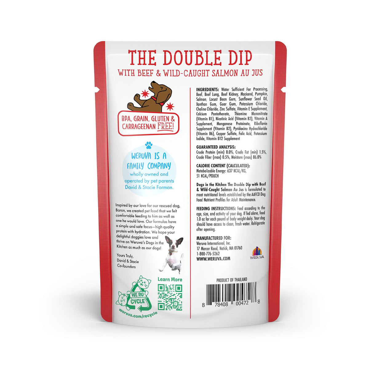 Dogs In The Kitchen The Double Dip Beef &amp; Wild Caught Salmon AU JUS Pouch