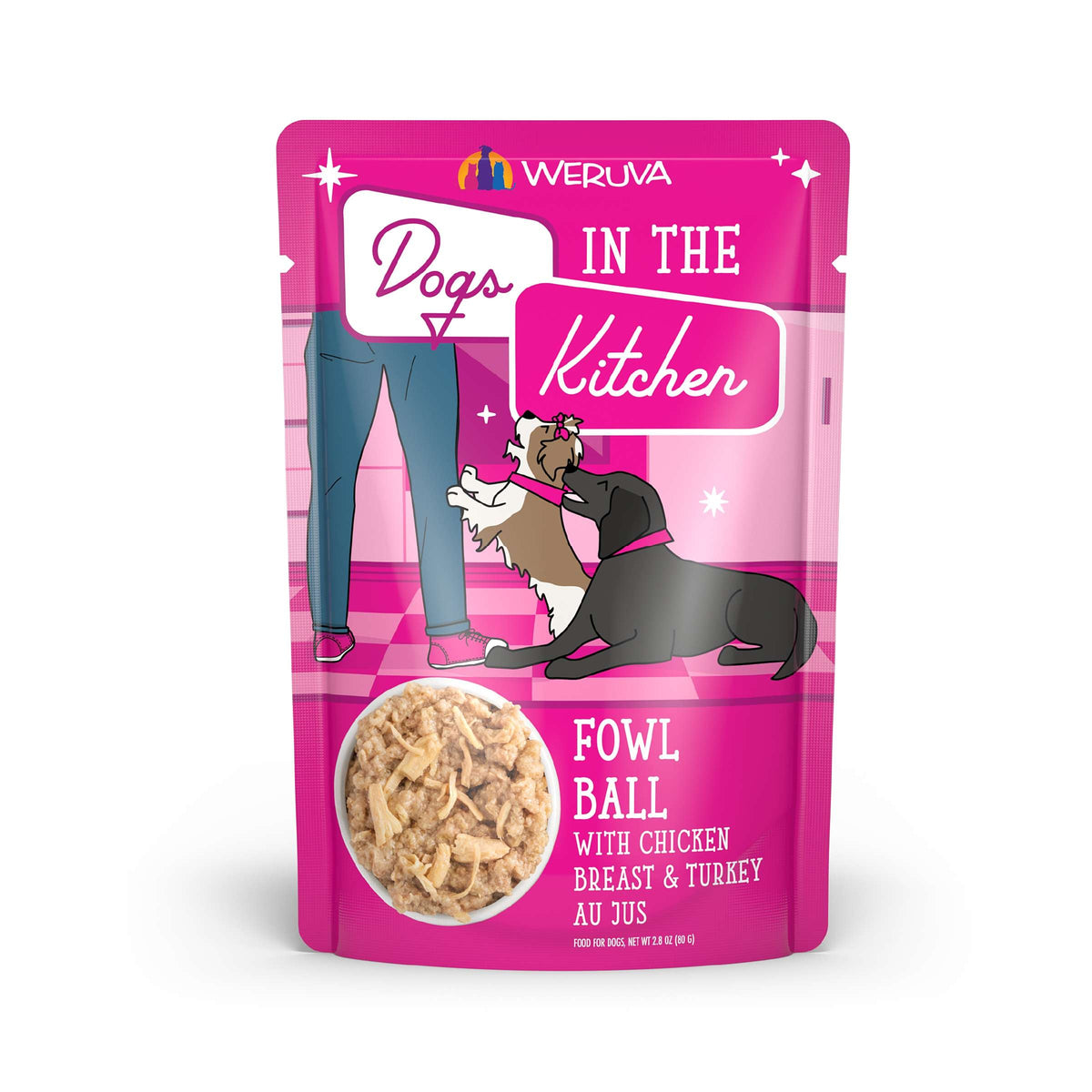 Dogs In The Kitchen Fowl Ball Chicken &amp; Turkey AU JUS Pouch