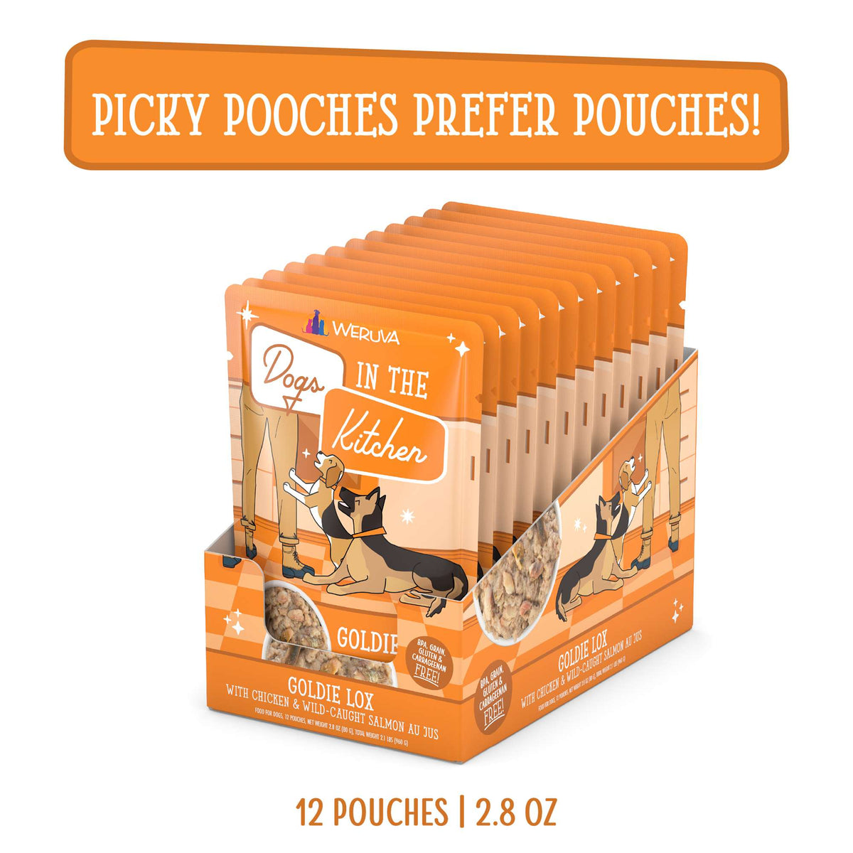 Dogs In The Kitchen Goldie Lox Chicken &amp; Wild Caught Salmon AU JUS Pouch