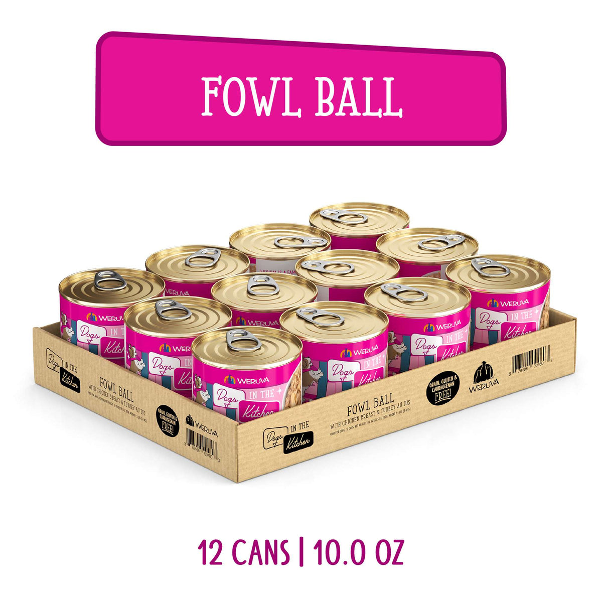 Dogs In The Kitchen Fowl Ball Chicken &amp; Turkey AU JUS Canned Food