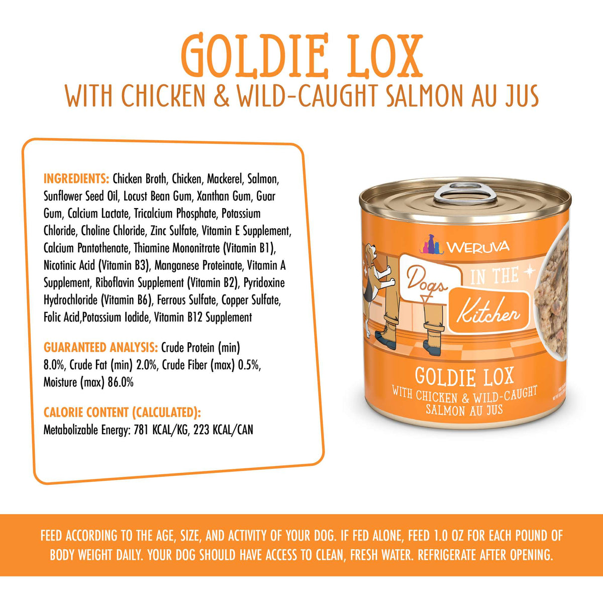 Dogs In The Kitchen Goldie Lox Chicken &amp; Wild Caught Salmon AU JUS Canned Food