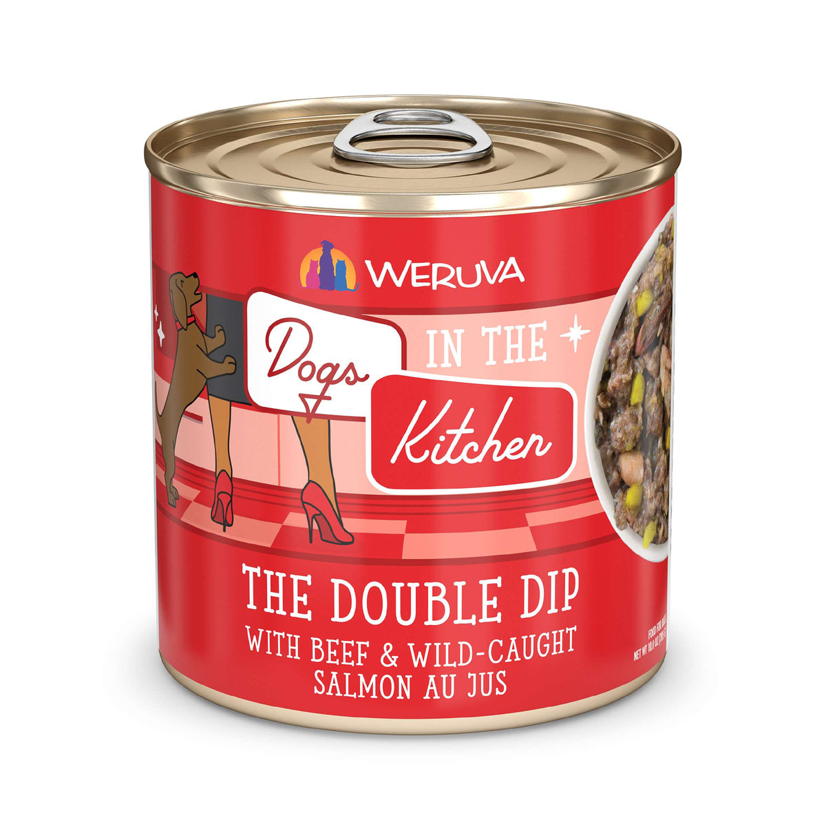 Dogs In The Kitchen The Double Dip Beef &amp; Wild Caught Salmon AU JUS Canned Food