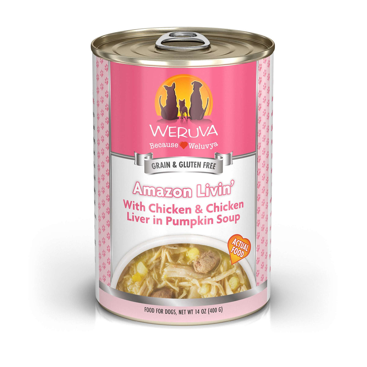 Weruva Amazon Livin&#39; Chicken &amp; Chicken Liver in Pumpkin Soup Canned Dog Food