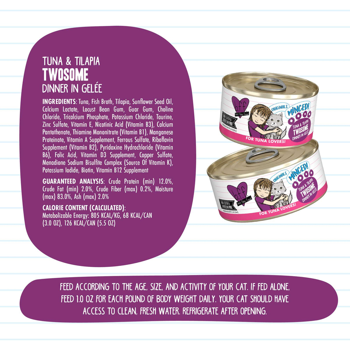 BFF Minced! Twosome Tuna &amp; Tilapia Canned Cat Food