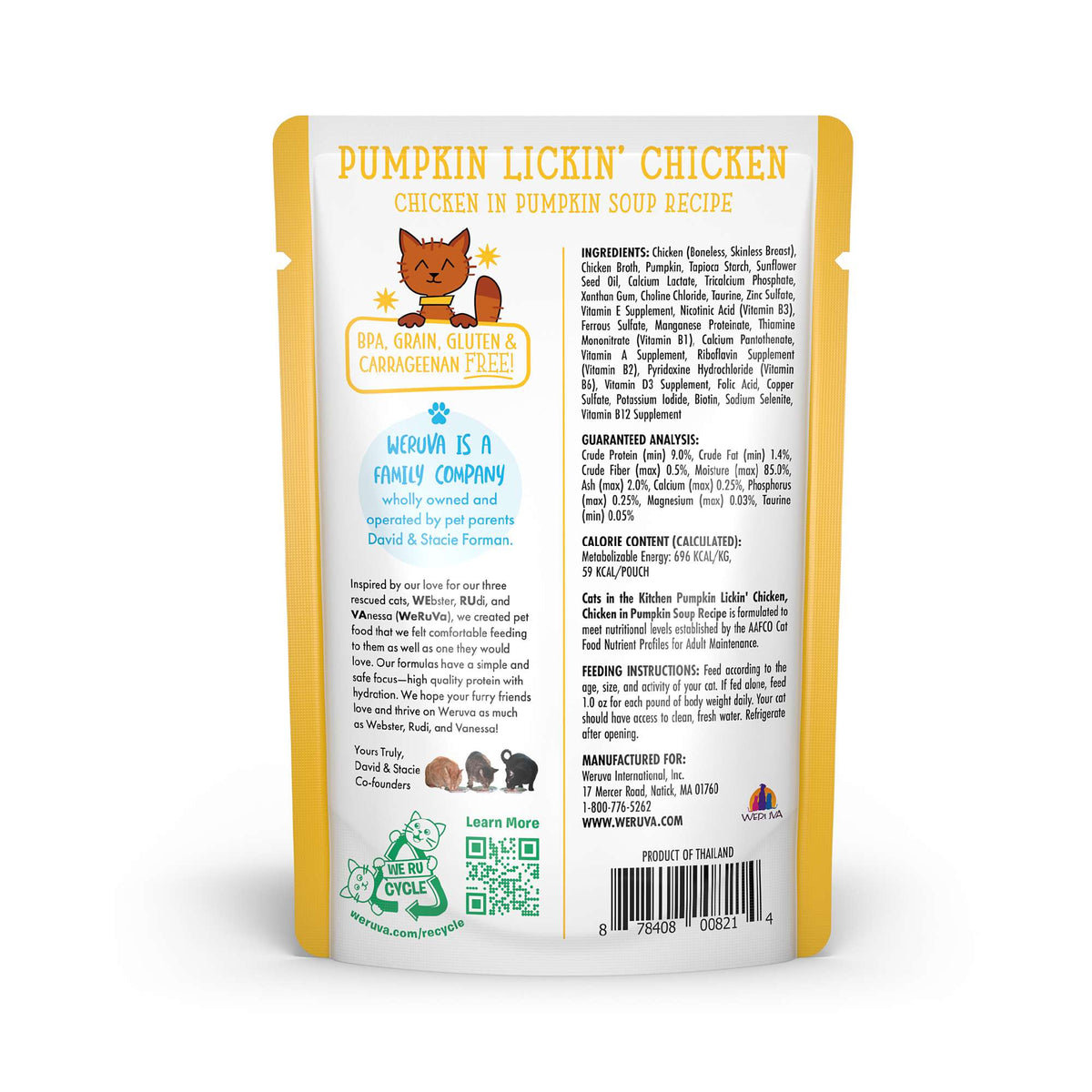 Cats In the Kitchen Pumpkin Lickin&#39; Chicken Pouch